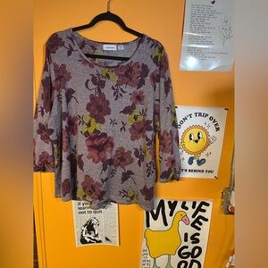 Purple Floral Blouse 2X